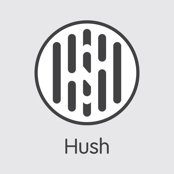 Hush Cryptocurrency - Vector Colored Logo. — Stock Vector