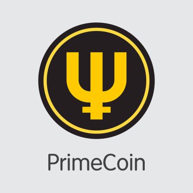 Primecoin - Cryptocurrency renkli Logo.