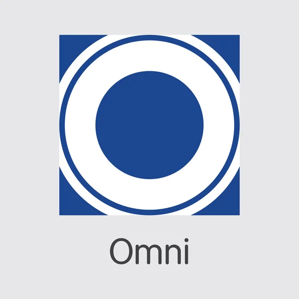 Omni Criptomoeda - logotipo colorido do vetor . — Vetor de Stock