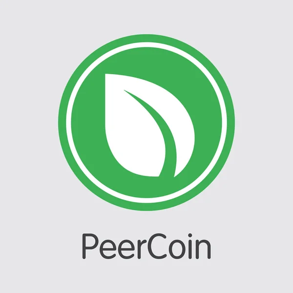 Peercoin - kryptovaluta-färgade logotypen. — Stock vektor