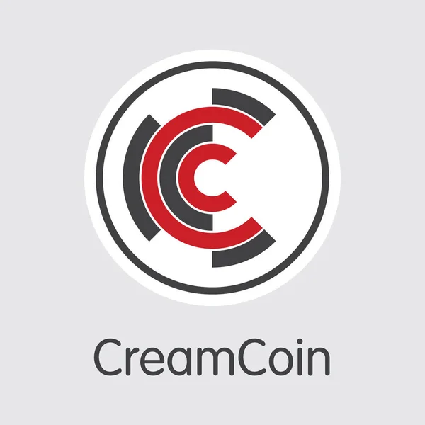 Creamcoin - virtuell valuta Illustration. — Stock vektor