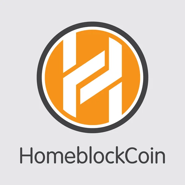 Homeblockcoin - Crypto valuta Element. — Stockvector
