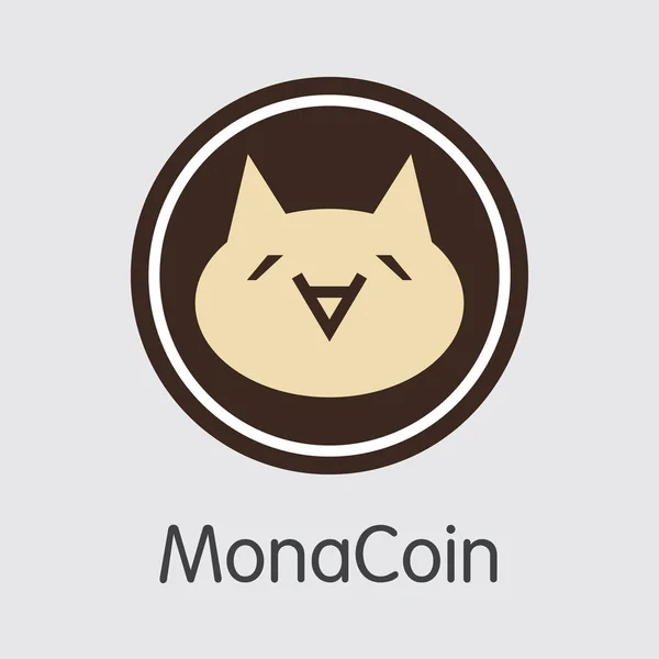 Monacoin - Cryptocurrency Coin Illustration. — Stock Vector
