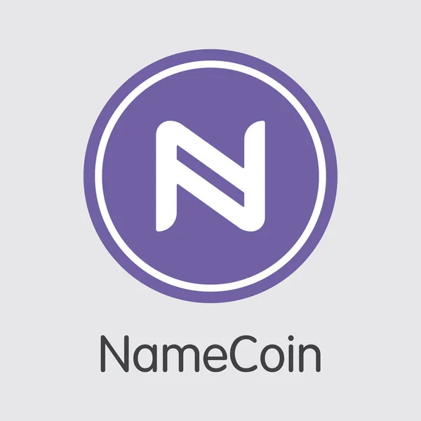 Namecoin Blockchain Cryptocurrency - Vector munt Image. — Stockvector