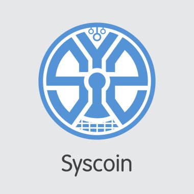 Syscoin dijital para birimi. Vektör Sys sikke resim.