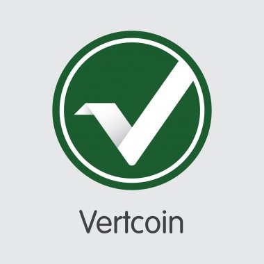 Vertcoin sanal para birimi. Vektör Vtc sikke simge.