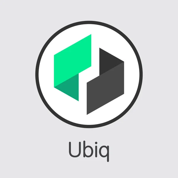 UbiQ - Symbol waluty cyfrowej. — Wektor stockowy