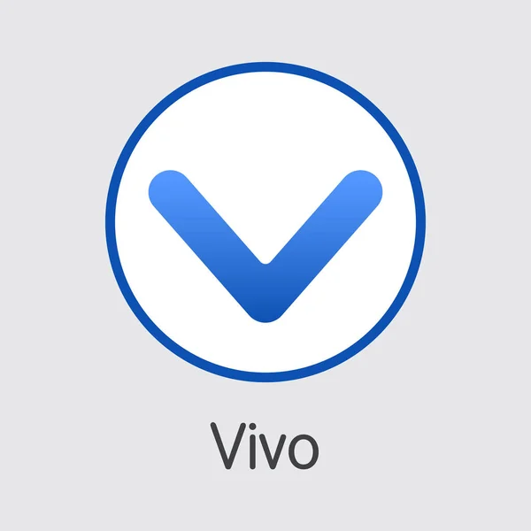 Vivo 암호화 통화 동전입니다. 비보의 벡터 동전 이미지. — 스톡 벡터