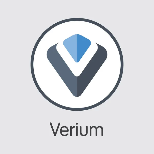 Verium - icono de signo de Blockchain Cryptocurrency. — Vector de stock