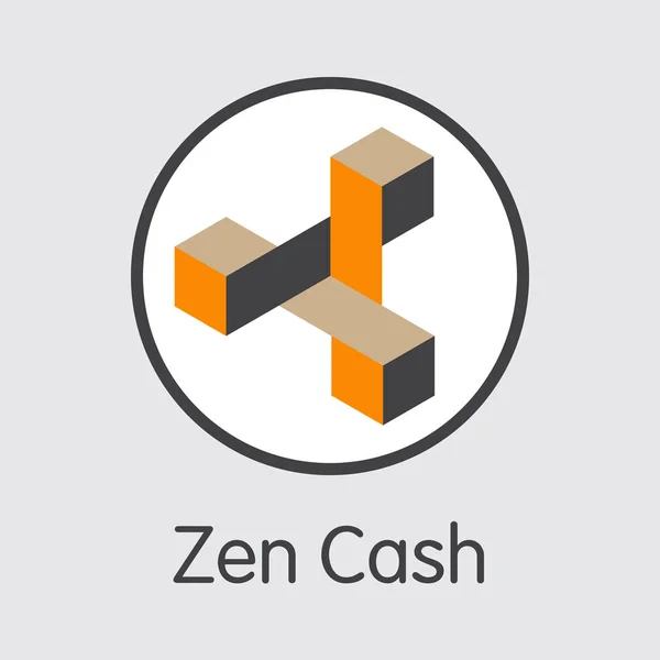 Zencash Cryptographic Currency. Vector ZEN Graphic Symbol. — Stock Vector