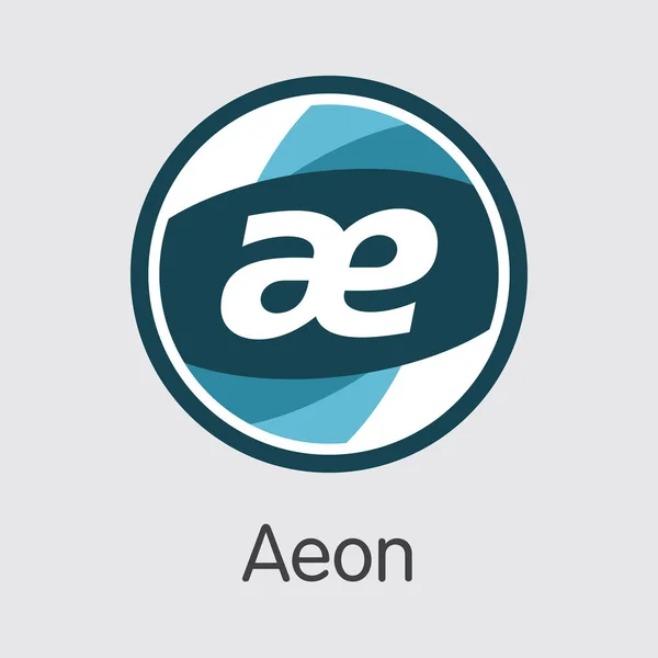 Aeon cryptografische valuta - symbool van de Vector. — Stockvector