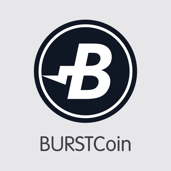 Burstcoin ψηφιακό νόμισμα κέρμα. Στοιχείο του διανύσματος από έκρηξη. — Διανυσματικό Αρχείο
