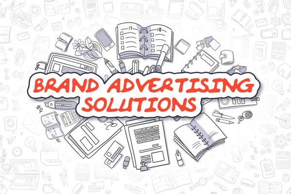 Markenwerbung Lösungen - Geschäftskonzept. — Stockfoto