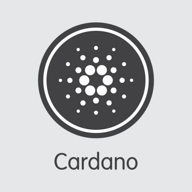 Cardano Kripto Döviz Alım - vektör yazı tura görüntü.