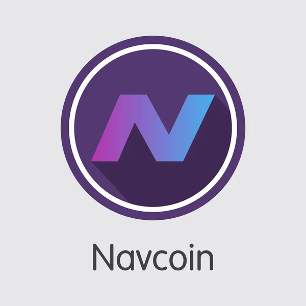 Navcoin - virtuele Currency Trading teken. — Stockvector