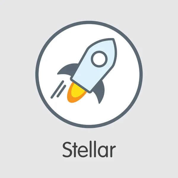 Stellar Virtual Currency Coin. Vector Coin Symbol of XLM. — Stock Vector