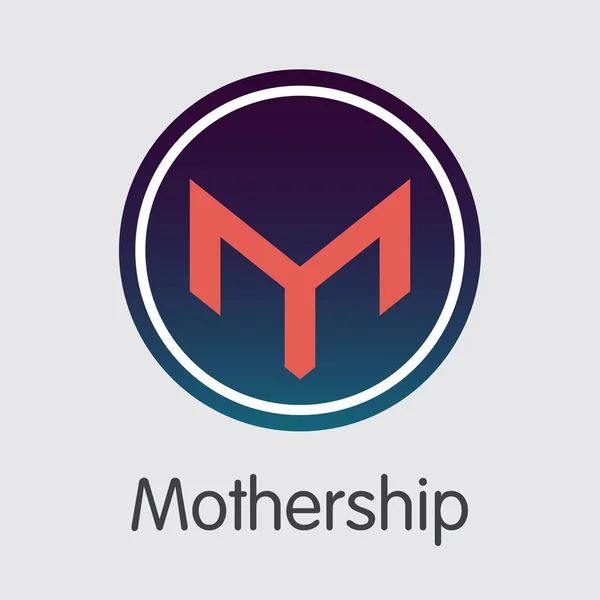 Mothership - virtuální měna mince ilustrace. — Stockový vektor