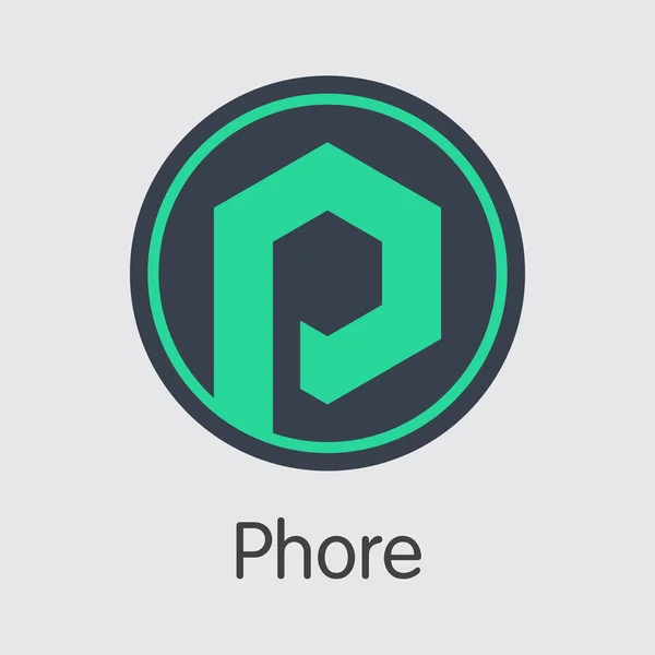 Phore Blockchain κρυπτονόμισμα - εικονίδιο Web διάνυσμα. — Διανυσματικό Αρχείο