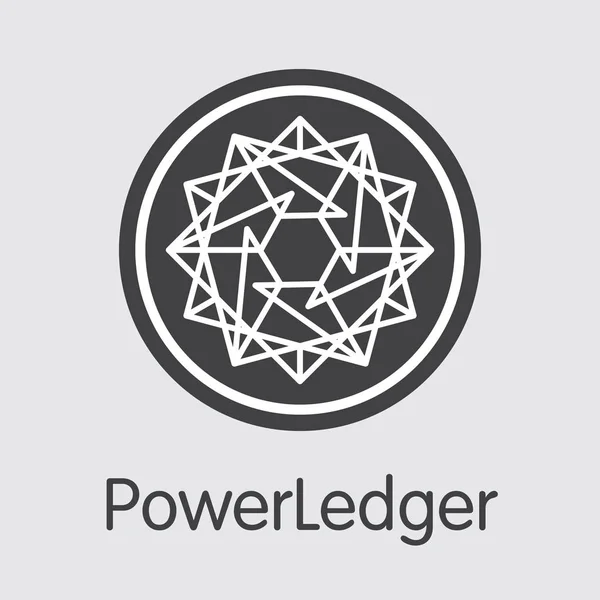 Powerledger digitale valuta - Vector teken pictogram. — Stockvector