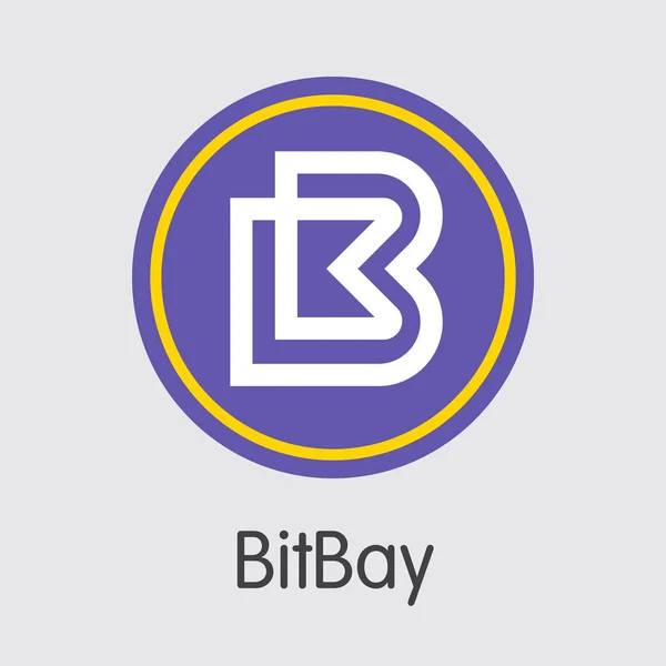Bitbay Blockchain kryptoměn - vektor piktogram Symbol. — Stockový vektor