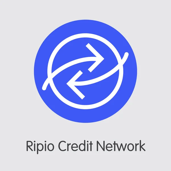 Kredyt Ripio sieci wirtualnej waluty - ilustracja wektorowa. — Wektor stockowy