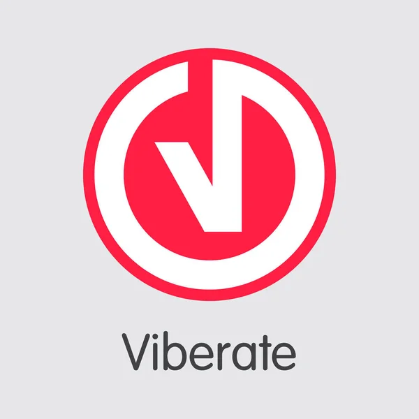 Viberate virtuális valuta. Vektor grafikus Vib szimbólum. — Stock Vector