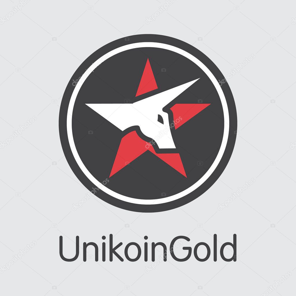 Unikoingold Virtual Currency. Vector UKG Sign Icon.