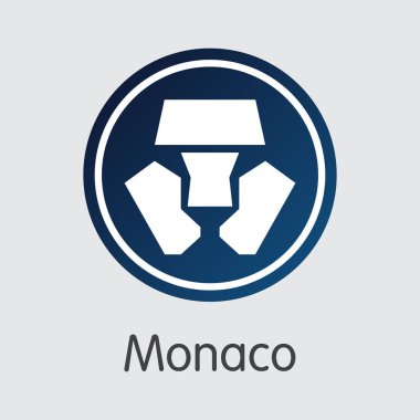 Monaco Blockchain Cryptocurrency - vektör grafik sembolü.