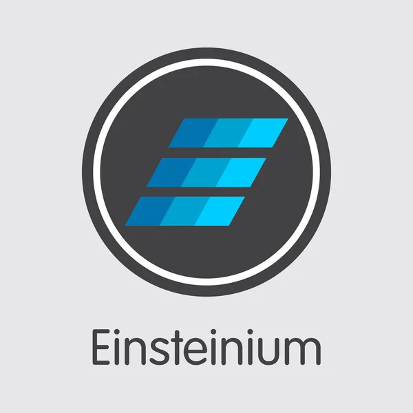 Moeda de criptografia Einsteinium. Símbolo Gráfico do Vetor EMC2 . — Vetor de Stock