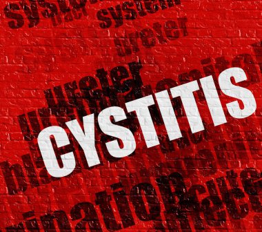 Modern health concept: Cystitis on the Red Brick Wall . clipart