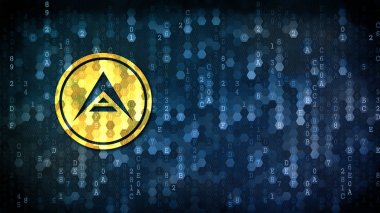 Ark - sikke piktogram Pixelated arka plan üzerinde.