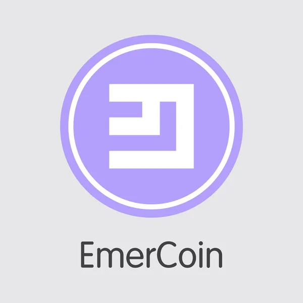 Emercoin εικονικό νόμισμα - διάνυσμα συναλλαγών σημάδι. — Διανυσματικό Αρχείο