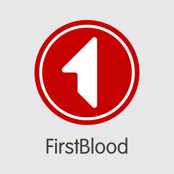 Firstblood Cryptocurrency - vektör yazı tura görüntü. — Stok Vektör