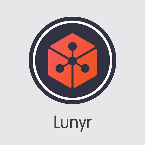 Lunyr kryptographische Währung. Vektor lun farbiges Logo. — Stockvektor