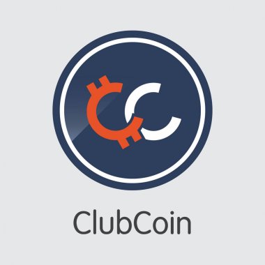 Clubcoin Blockchain Cryptocurrency. Vektör Club sembolü.