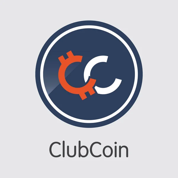 Clubcoin Blockchain Cryptocurrency. Vector Club symbool. — Stockvector