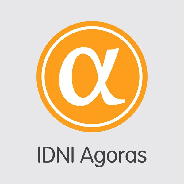 Idni Agoras Moeda criptográfica - Pictograma de moeda vetorial . — Vetor de Stock