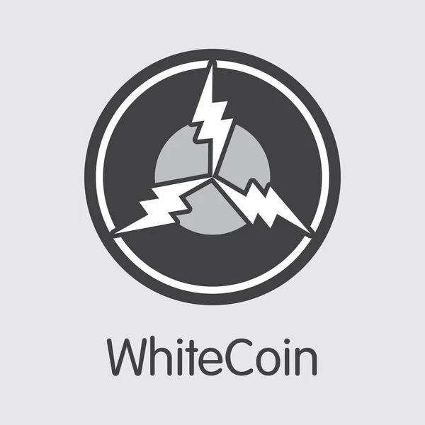 Whitecoin - Blockchain Cryptocurrency symbool. — Stockvector