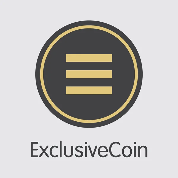 Exclusivecoin - titkosítási pénznem jele ikon. — Stock Vector