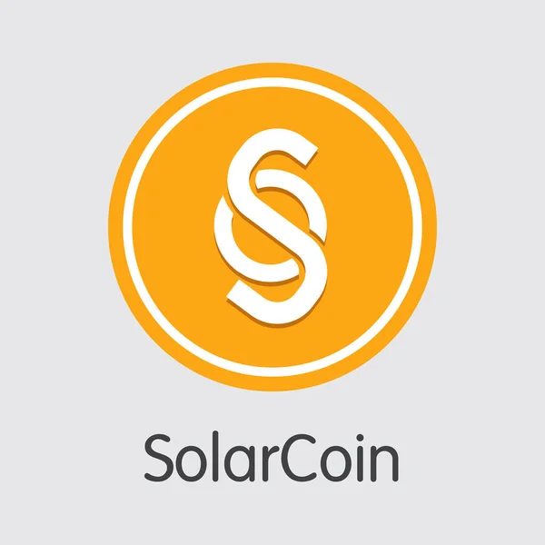 Solarcoin 가상 통화 동전입니다. Slr의 벡터 아이콘. — 스톡 벡터