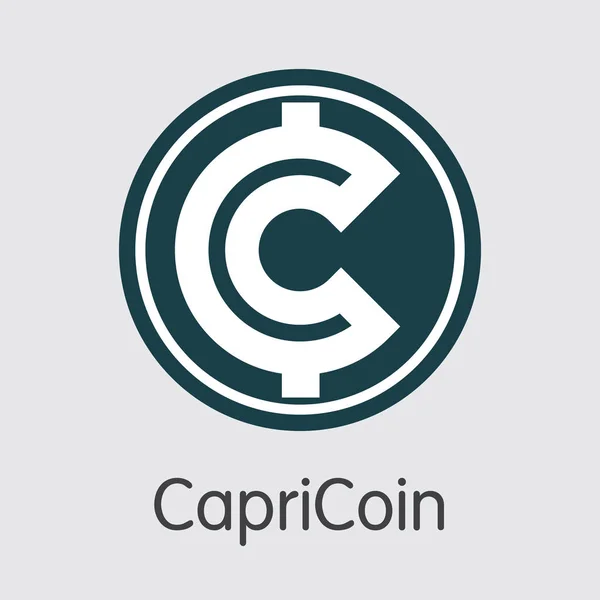 Capricoin κρυπτογράφησης νόμισμα. Διάνυσμα Cpc εικονόγραμμα. — Διανυσματικό Αρχείο