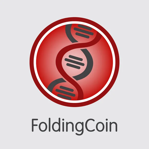 Foldingcoin digitale valuta munt. Vector Pictogram van Fldc. — Stockvector
