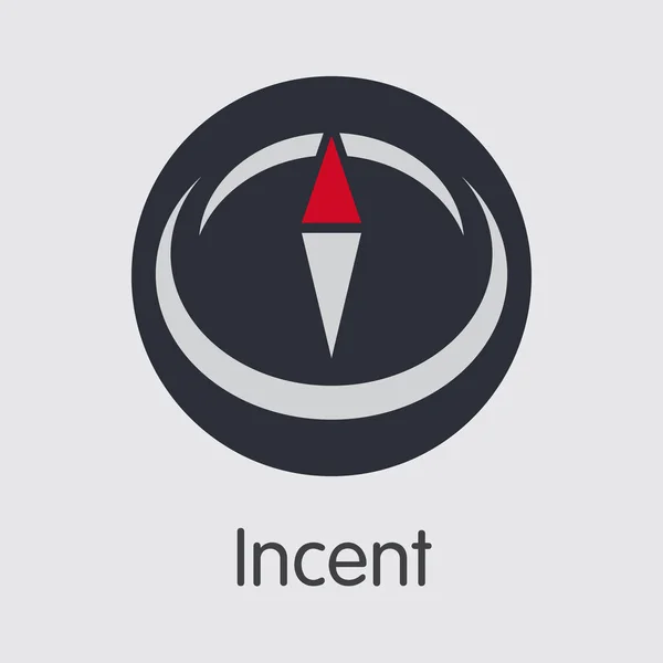 デジタル通貨をインセントします。Incnt のアイコンをベクトルします。. — ストックベクタ