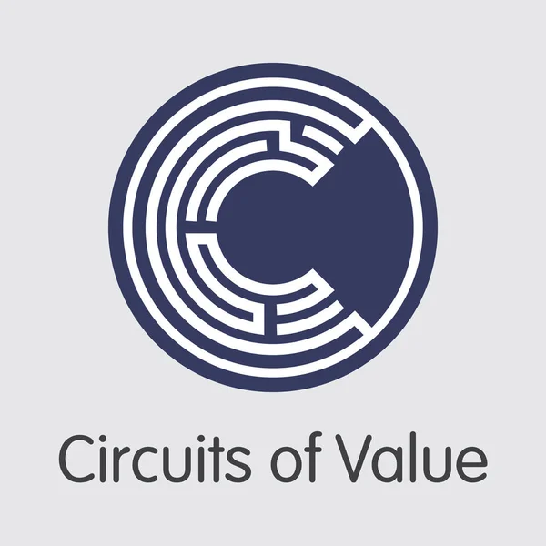 Circuits van waarde - virtuele valuta munt Image. — Stockvector