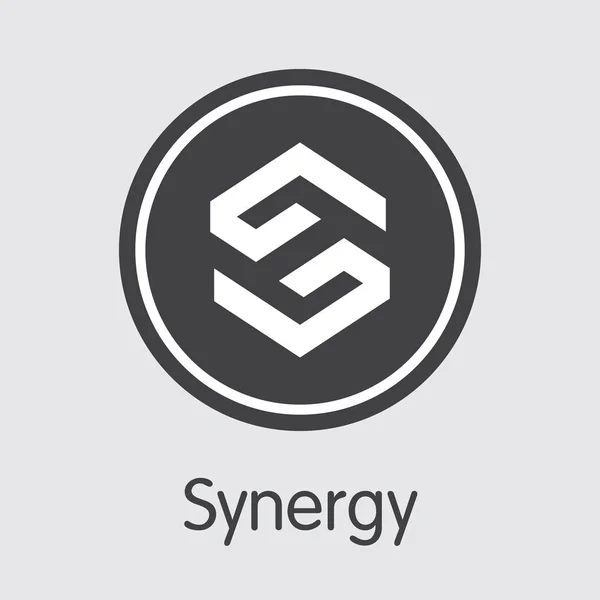 Synergy Digital Currency Coin. Vector Symbol of SNRG. — Stock Vector