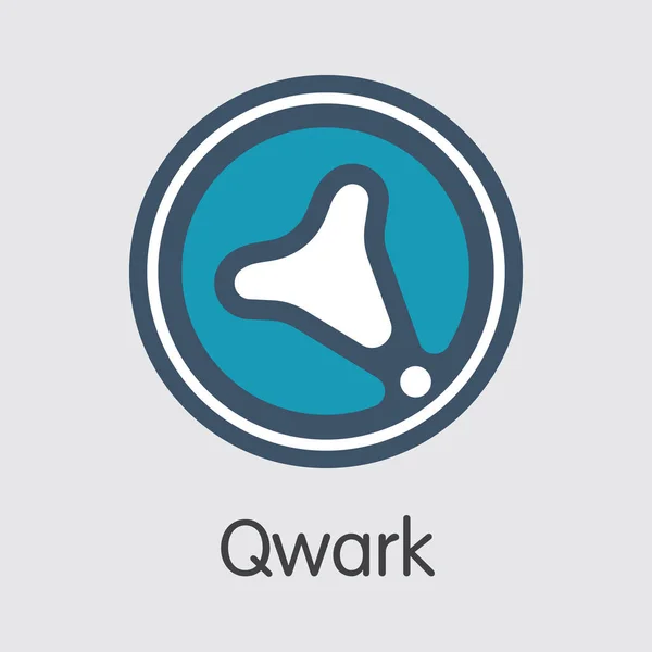 Qwark Blockchain Criptomoeda - Vector Trading Sign . — Vetor de Stock