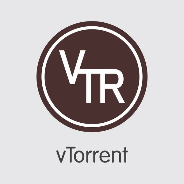 Vtorrent Cryptocurrency para. Vtr vektör simgesi. — Stok Vektör