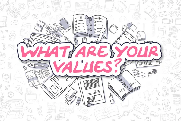 Cuáles son sus valores - Concepto de negocio . — Foto de Stock