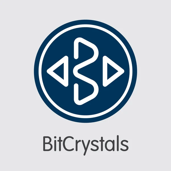 Bitcrystals - cryptografische valutasymbool. — Stockvector