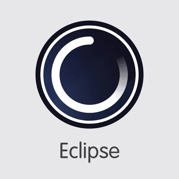 Eclipse Cryptocurrency - Vector munt symbool. — Stockvector